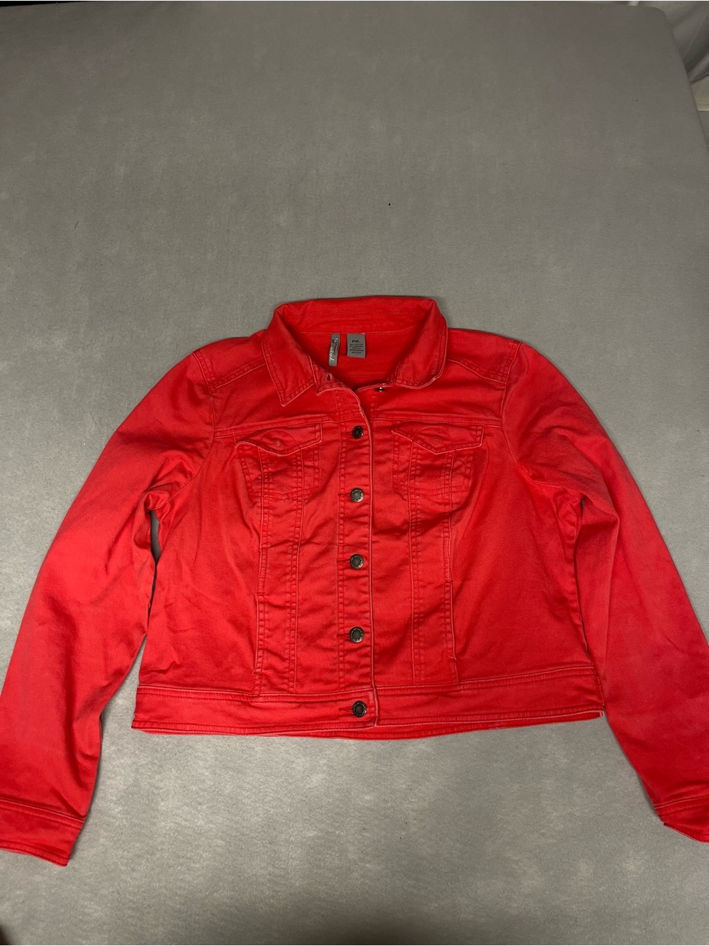 New Directions Weekend Denim Jacket Beautiful Coral Color Size PXL